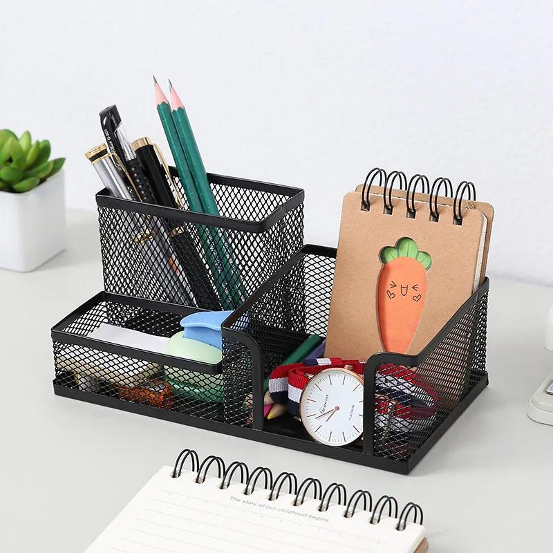 사무실용 연필 정리함 홀더, 그릴, 세련된 문구, 3 메쉬 펜, 연필 컵, 구획 홀더, 책상